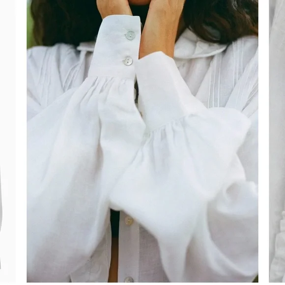 ArkiTaip Joanna Linen Blouse – Artisan White – Size S - Picture 5 of 13